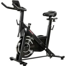 NONE Cyclette magnetica regolabile con schermo LCD e supporto per tablet, acciaio e ABS, 103x49x98 − 112 cm, Nero
