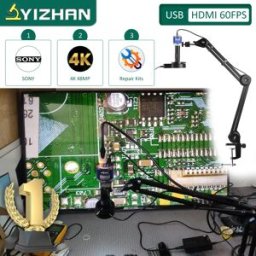 YIZHAN Microscopio Digitale Elettronico Full 4K per Saldatura, Fotocamera HDMI USB 48MP 60FPS con Sensore 1/2.8" e Obiettivo Teleobiettivo 150x