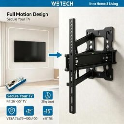 NONE Supporto TV WETECH W5515 per TV da 26-55 pollici, resistente, completamente orientabile, capacità massima 25 kg ±15° ° Supporto TV VESA Inclinabile Multiplo con Livella a Bolla per LCD LED Piatto