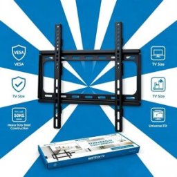 NONE Supporto da Parete per TV WETECH W5510, Tipo Fisso per TV LED Piatte da 26-63 Pollici, Fino a 50KG, VESA 200-400mm, Supporto Universale da Parete