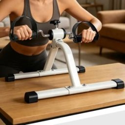 NONE Mini Cyclette Portatile Bianca, Pedaliera Pieghevole per Braccia e Gambe, Macchina Fitness a Basso Impatto