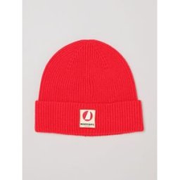 Murphy & nye Berretto beanie in cotone con risvolto e patch logo Rosso Taglia OS