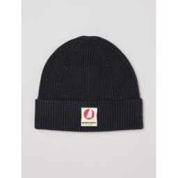 Murphy & nye Berretto beanie in cotone con risvolto e patch logo Blue Taglia OS