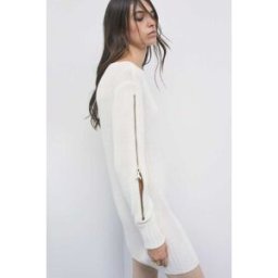 Patrizia Pepe Abito mini in misto lana con zip bianco II