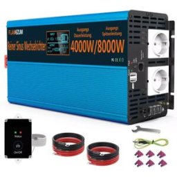 FLAMEZUM Convertitore di tensione di alimentazione portatile da CC a CA con inverter a onda sinusoidale pura da 4000 W 8000 W 12 V 24 V 230 V con telecomando per barca camper