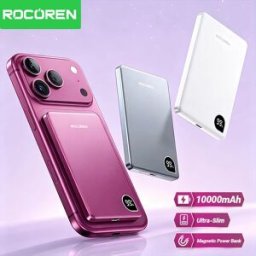 Rocoren Power Bank Magnetico 10000mAh 5000mAh PD 20W Ricarica Rapida Portatile PowerBank con Display Digitale Caricatore Wireless Batteria Esterna PowerBank per iPhone 18 17 16 Pro Max