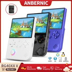 Anbernic Console di Gioco Portatile RG40XXV, Schermo IPS da 4'', Linux 64-bit, Joystick RGB, Batteria 3200mAh, Supporta Streaming e Uscita HDMI