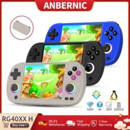 Anbernic Console di Gioco Portatile Retro RG40XX H con Schermo IPS da 4.0", Joystick RGB a 64 bit, Batteria da 3200mAh, Lettore di Videogiochi con WIFI e Uscita HDMI