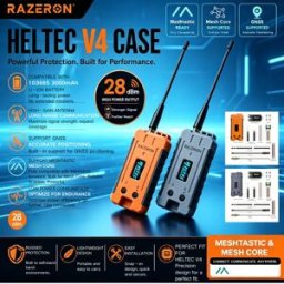 NONE Kit IoT Meshtastic MeshCore Node Heltec V4 V4.3 con custodia, LoRa 28dBm, WiFi, BLE, GPS