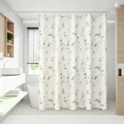 NONE Tenda da Doccia Impermeabile Floreale in PEVA 180x200cm, Antimuffa con Ganci, per Bagno e Vasca