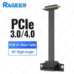 RAGEER Cavo riser PCIe 3.0/4.0 X1 (doppio angolo retto) per scheda WiFi PCIe, adattatore M.2, scheda Firewire, scheda PCIe USB, scheda audio