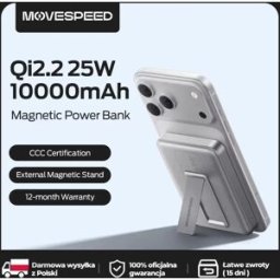 MOVESPEED 【CCC】 JP387Pro Qi2.2 Power Bank Magnetico Wireless 10000mAh USB C PD 45W Ricarica Rapida via Cavo per iPhone 17 16