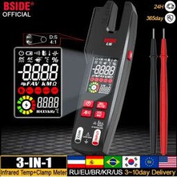 BSIDE Pinza amperometrica digitale professionale U6 Forcella 600A Pinza amperometrica T-RMS Corrente AC DC OpenJaw Tester elettrico Multimetro automatico