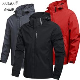ANIMAL GAME Impermeabile impermeabile da esterno da uomo impermeabile leggero con cappuccio streetwear escursionismo giacca antivento giacche da arrampicata all'aperto
