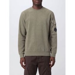C.p. Company C. P. COMPANY Felpa girocollo in cotone con tasca e patch logo Verde Taglia L