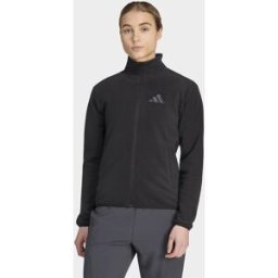 Adidas Womens Giacca Terrex Multi Essentials Con Zip Integrale IN Tessuto Felpato - Nero, nero nero Donna taglia M