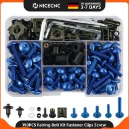 NICECNC Kit di 190 viti e bulloni per carenatura, clip di fissaggio per Yamaha TDM 850 900/A TMAX 500/530 SX/DX SRV250 SRX 400 600 TDR250 Honda CBR600RR CBR900RR CBR929RR CBR1000RR Suzuki GSXR SV650 SV1000
