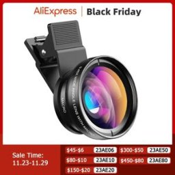 APEXEL Kit obiettivo per telefono 0,45x super grandangolare e micro obiettivo macro 12,5x Obiettivo per fotocamera HD per iPhone 6S 7 Xiaomi più cellulari