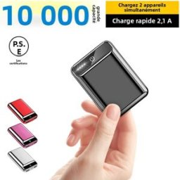 Other Batteria esterna 10000mAh a ricarica rapida 2.1A, compatta e leggera, per 3 dispositivi, LED, doppia porta USB, iPhone 17, da viaggio, per emergenze