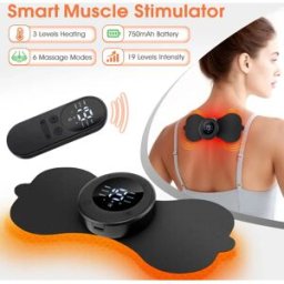 Ms.Dear Toppe per massaggio EMS Stimolatore riscaldante Collo Schiena Spalla Massaggiatore per tutto il corpo Cuscinetti Telecomando Rilassamento muscolare Mini Patch 6 modalità