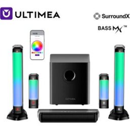 ULTIMEA 410W, soundbar con audio surround virtuale 7.1, ideale per smart TV, dotata di subwoofer da 6,5 pollici e 2 altoparlanti surround, controllabile tramite app.
