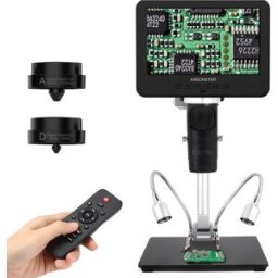 ANDONSTAR AD249S-M 10.1 ''IPS LCD UHD 2160P HDMI Microscopio digitale 2000X con 3 lenti per riparazione telefono PCB Microscopio per saldatura