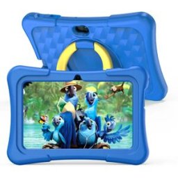 PRITOM Tablet per bambini Android 13 da 7 pollici 32 GB WiFi Bluetooth Doppia fotocamera Software educativo installato con custodia protettiva