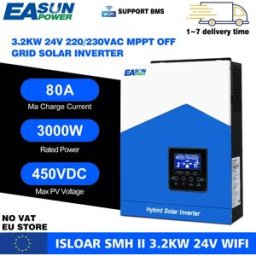 EASUN POWER Inverter Solare Ibrido EASUN 3.2KW Off-Grid 2.2KW Onda Pura MPPT 500V 230VAC Caricatore Solare Potenza 4.2KW Inverter Domestico con Wifi BMS