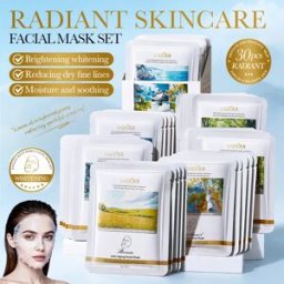 SADOER Confezione da 30 Maschere Viso Multi-Ingrediente , Maschere Viso in Patch con Sei Formule Delicate, Maschere Monouso Idratanti per Reintegrare l'Umidità per Tutti i Tipi di Pelle
