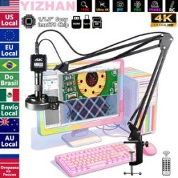 KUAIQU Microscopio Digitale 4K per Elettronica, Microscopio USB HDMI con sensori IMX678, IMX415 o IMX323 a scelta, per PCB, SMD, riparazione di telefoni, ispezione e misurazione, 150X ad alta distanza