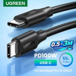 UGREEN Cavo USB C a USB C PD100W/60W per iPhone 17, MacBook, iPad, Cavo di Ricarica Rapida 5A/3A, Caricatore Rapido Tipo C, Cavo PD 0,5-3M
