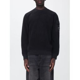 C.p. Company C. P. COMPANY Felpa girocollo in cotone con tasca e patch logo Nero Taglia S