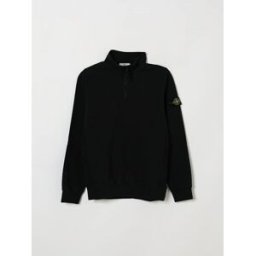 Stone Island Maglia a collo alto da bambino in cotone con patch logo Compass Nero Taglia 8