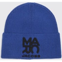 Marc Jacobs Berretto da bambino in cotone con risvolto e patch logo Blue Taglia 2