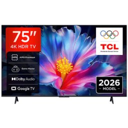 TCL TV 75P6L, Smart 75, 4K HDR, Direct LED, Google TV, HDR10, Dolby Audio, Game Master, VRR, Assistant & Alexa, AirPlay 2