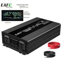 EAFC Inverter a Onda Sinusoidale Pura 4000W/5000W/7000W, Convertitore di Tensione da DC 12V a AC 220V, 50Hz, Display Digitale