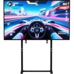 unho Supporto TV mobile senza fori, regolabile in altezza per schermi LED e LCD da 32 a 85 pollici, compatibile con standard VESA 600x400 mm, portata 40 kg/88 libbre, ideale per monitor da gaming.