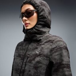 PUMA Giacca isolante Run Brightstride Printed PrimaLoft® da donna, Abbigliamento, Nero, XS