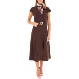 RINASCIMENTO Abito in velluto MARRONE XS