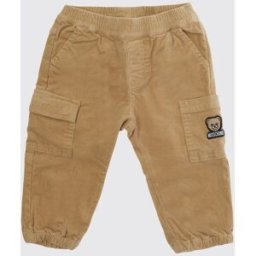 Moschino Pantaloni cargo da bambino in velluto con patch logo Teddy Bear Marrone Taglia 6M