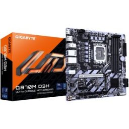 Gigabyte Q870m D3h Scheda Madre - Cpu Intel Core Ultra (Serie 2), Vrm A 4+1+2 Fasi, Fino A 6400 Mhz Ddr5 (O.C), 2× M.2 Pcie