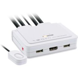 Inline Kvm Switch, 2 Porte, Hdmi, 4k Ultra Hd, Audio, All-In-One