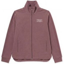 Freddy Felpa donna fondo asimmetrico con zip e collo alto Rose Taupe Donna Extra Large
