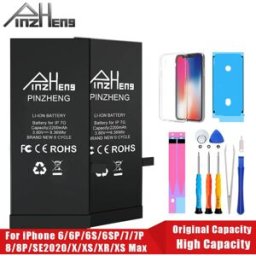 PINZHENG Batteria Reale Ad Alta Capacità Per iPhone 8 SE2020 6 6S 7 8Plus X Xs Max Xr Batterie di Ricambio Del Telefono Garanzia Un Anno