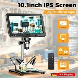 WISRETEC Nuovo microscopio digitale HDMI da 10,1'' con ingrandimento 2000X, microscopio per monete con 8 LED, batteria integrata da 20MP, microscopio per saldatura per elettronica, PCB, riparazioni, gioielli,