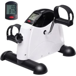 Homcom Mini Cyclette Portatile con Schermo LCD e Resistenza Regolabile, 40x39x29 cm, Bianco