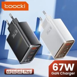 toocki PD 67W GaN caricatore USB Display digitale carica rapida caricatore QC4.0 tipo C per iPhone ipad Xiaomi Samsung tablet Huawei