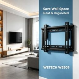 NONE Supporto da Parete Inclinabile WETECH W5509 per TV LCD LED da 14-42 Pollici, Capacità di Carico 25kg ±15 ° Supporto inclinabile VESA 75x75 100x100 200x200mm per montaggio TV a parete fisso