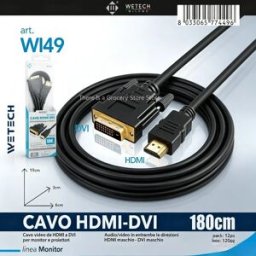 NONE Adattatore cavo HDMI a VGA DVI WETECH, convertitore video da HDMI maschio a VGA/DVI maschio, cavo per monitor.