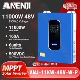 ANENJI Inverter Solare Ibrido Parallelo 11KW 48V 230V 4KW 6.2KW 5KW Off/On Grid Onda Sinusoidale Pura PV 500V 160A Regolatore Solare MPPT ﻿